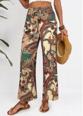 Light Camel Soft Tribal Print Wide Leg Pants | thumb picture 