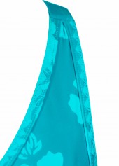 Criss Cross Mid Waisted Floral Print Cyan Tankini Set | thumb picture 