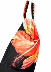 Circular Ring Floral Print Orange One Piece Swimwear | thumb picture 