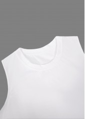 White Breathable Sleeveless Round Neck Tank Top | thumb picture 