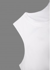 White Breathable Sleeveless Round Neck Tank Top | thumb picture 
