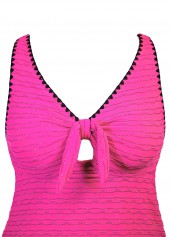 Jacquard Mid Waisted Hot Pink Tankini Set | thumb picture 