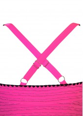 Jacquard Mid Waisted Hot Pink Tankini Set | thumb picture 