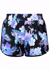 Contrast Binding Mid Waisted Floral Print Black Tankini Set | thumb picture 