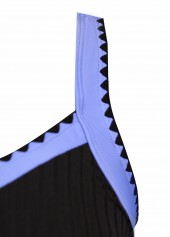 Contrast Binding Mid Waisted Floral Print Black Tankini Set | thumb picture 