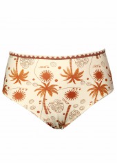 Criss Cross Mid Waisted Tropical Plants Print Tankini Set | thumb picture 