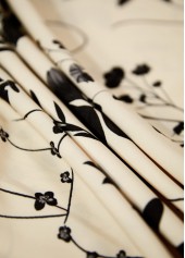 Beige Embroidery Floral Print Sleeveless V Neck Dress | thumb picture 