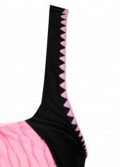 Jacquard Mid Waisted Light Pink Tankini Set | thumb picture 