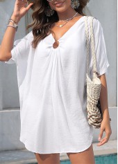 White V Neck Circular Ring Cover Up | thumb picture 