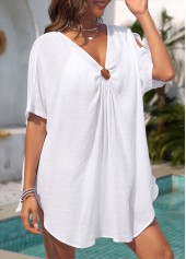 White V Neck Circular Ring Cover Up | thumb picture 