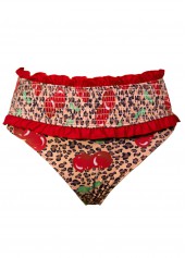 Two Piece Mid Waisted Leopard Red Tankini Set | thumb picture 