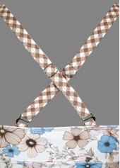 Ruched Mid Waisted Floral Print Light Coffee Tankini Set | thumb picture 