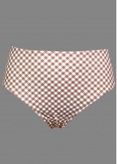 Ruched Mid Waisted Floral Print Light Coffee Tankini Set | thumb picture 