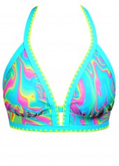 Two Piece Mid Waisted Ombre Multi Color Bikini Set | thumb picture 