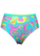 Two Piece Mid Waisted Ombre Multi Color Bikini Set | thumb picture 