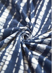 Navy Patchwork Tie Dye Print Fake Two Piece Twinset