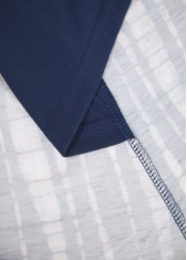 Navy Patchwork Tie Dye Print Fake Two Piece Twinset