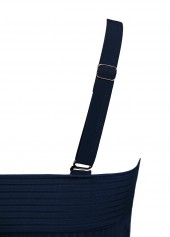 Contrast Binding Mid Waisted Paisley Print Navy Tankini Set | thumb picture 