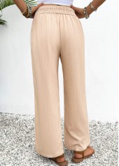 Light Coffee Wide Leg Elastic Waist High Waisted Pants | thumb picture 