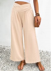 Light Coffee Wide Leg Elastic Waist High Waisted Pants | thumb picture 