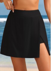 High Waisted Black Pocket Side Slit Pantskirt | thumb picture 