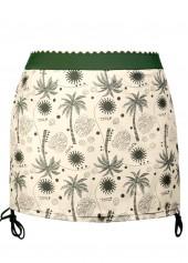 Mid Waisted Tropical Plants Print Beige Tankini Set | thumb picture 