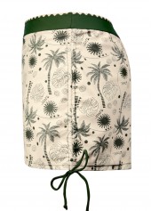 Mid Waisted Tropical Plants Print Beige Tankini Set | thumb picture 