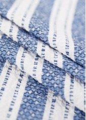 Blue Geometric Print Short Sleeve Round Neck Blouse | thumb picture 