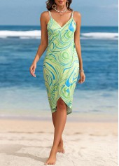 Geometric Print Light Green Cover Up | thumb picture 