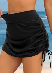 High Waisted Ruched Black Swim Skirt | thumb picture 