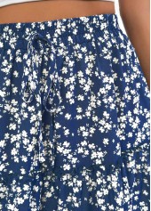 Blue Ditsy Floral Print A Line Elastic Waist Skirt | thumb picture 