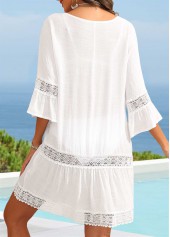 White Round Neck Patchwork Tassel Cover Up | thumb picture 