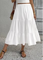 White A Line Elastic Waist Skirt | thumb picture 