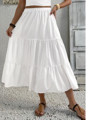 White A Line Elastic Waist Skirt | thumb picture 