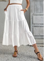 White A Line Elastic Waist Skirt | thumb picture 