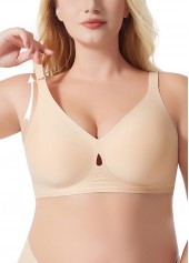 Skin Color Push Up V Neck Bra
