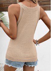 Light Camel Sleeveless Round Neck Tank Top | thumb picture 