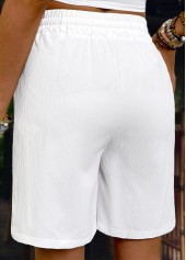 White Elastic Waist High Waisted Shorts | thumb picture 