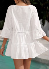 White 3/4 Sleeve Button Cover Up | thumb picture 
