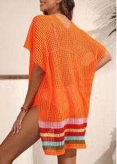 Striped Orange V Neck Cover Up | thumb picture 