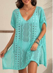 Cyan Split V Neck Cover Up | thumb picture 