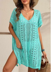 Cyan Split V Neck Cover Up | thumb picture 