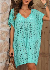 Cyan Split V Neck Cover Up | thumb picture 