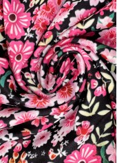 Multi Color Cut Out Ditsy Floral Print T Shirt | thumb picture 