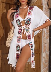 White Half Sleeve Tunic Cover Up | thumb picture 