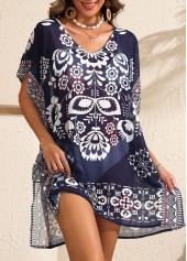 Tribal Print Navy Lightweight Cover Up | thumb picture 