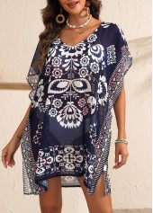 Tribal Print Navy Lightweight Cover Up