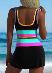 High Waisted Black Patchwork Bikini Set | thumb picture 