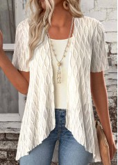 Beige Short Sleeve Fake Two Piece Twinset