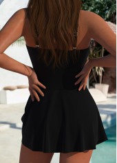 Black V Neck One Piece Swimdress | thumb picture 